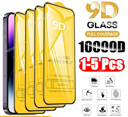 1-5PCS 9D Screen Protector Tempered Glass for IPhone 15