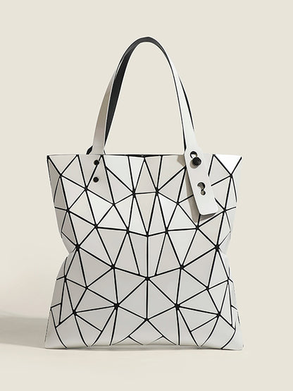 Lightweight Fashion Geometric Rhombus Bag Women's Shoulder Handbag Commuter Tote Bag Shopping Bag