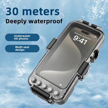 30M Professional General Diving Phone Case IPX8 Waterproof Depth Outdoor Swimming – For iPhone