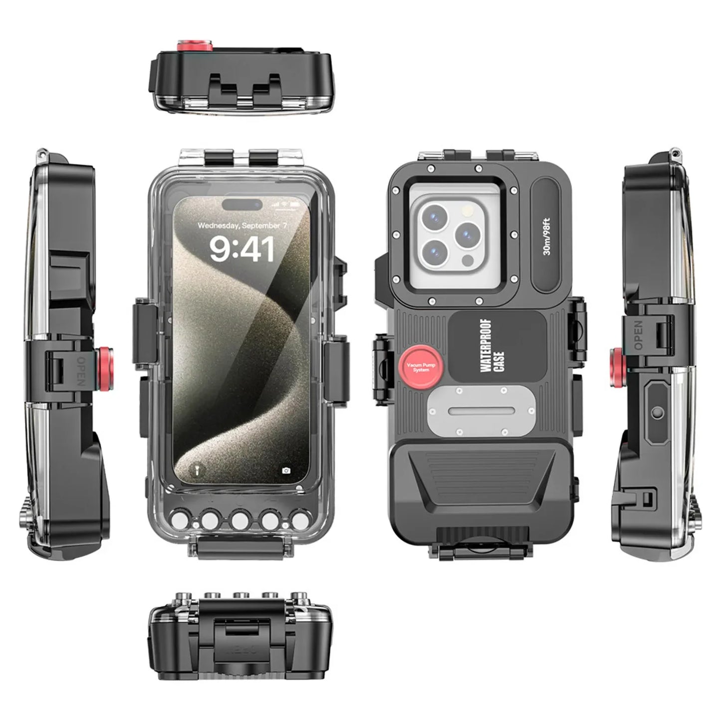 30M Professional General Diving Phone Case IPX8 Waterproof Depth Outdoor Swimming – For iPhone