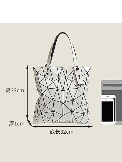 Lightweight Fashion Geometric Rhombus Bag Women's Shoulder Handbag Commuter Tote Bag Shopping Bag