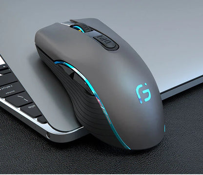 Rechargeable Computer Mouse Dual Mode Bluetooth+2.4Ghz Wireless USB Mouse 2400DPI Optical Gaming Mouse Gamer Mice for PC Laptop