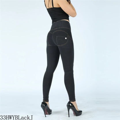 Shascullfites Jeans Super Skinny Slim Fit Jeans Black High Waisted for Tall Women damskie Compression