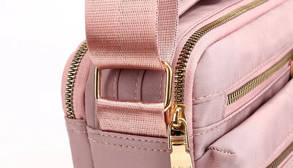 Kvinnor Vattentät Nylon Crossbody axelväskor Casual Reseväska med stor kapacitet Clutchväska Kvinnlig Enfärgad Handväska med flera fickor