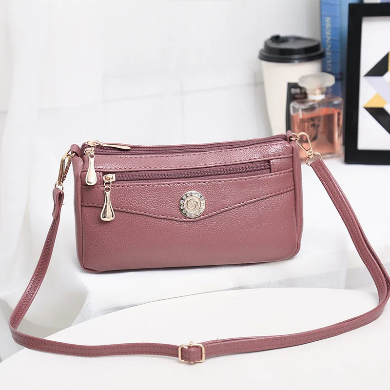 Crossbody Bags for Women – PU Leather Messenger Bag with Multiple Pockets, Square Shoulder Bag, Ladies Phone Purse