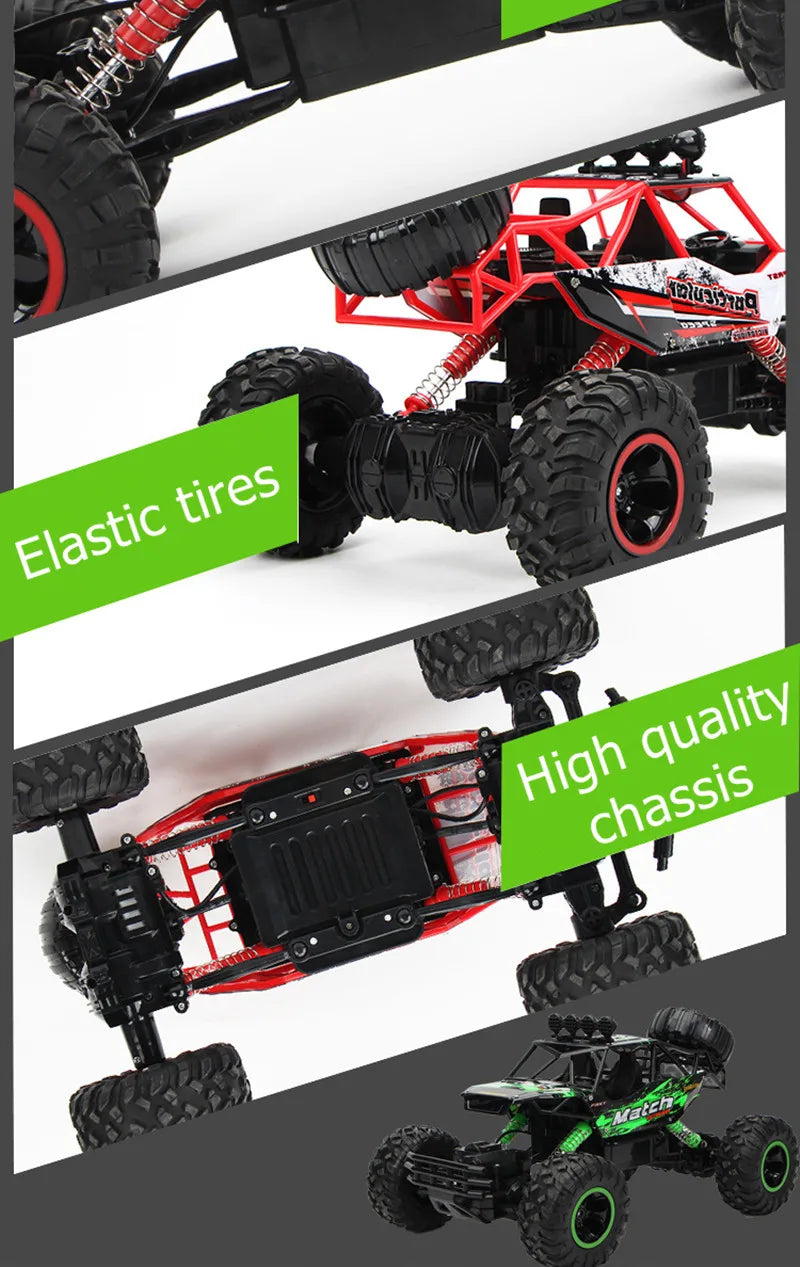 Nya 4WD RC-bilar terrängfjärrkontroll Buggy Truck Racing Drift med LED-ljus RTR-fordon för barnleksakspresenter