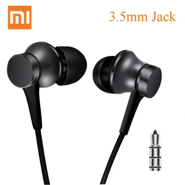 Original Xiaomi Piston 3 hörlurar bas trådad 3,5 mm in-ear sport hörlurar med mikrofon headset för telefon Xiaomi Samsung Huawei