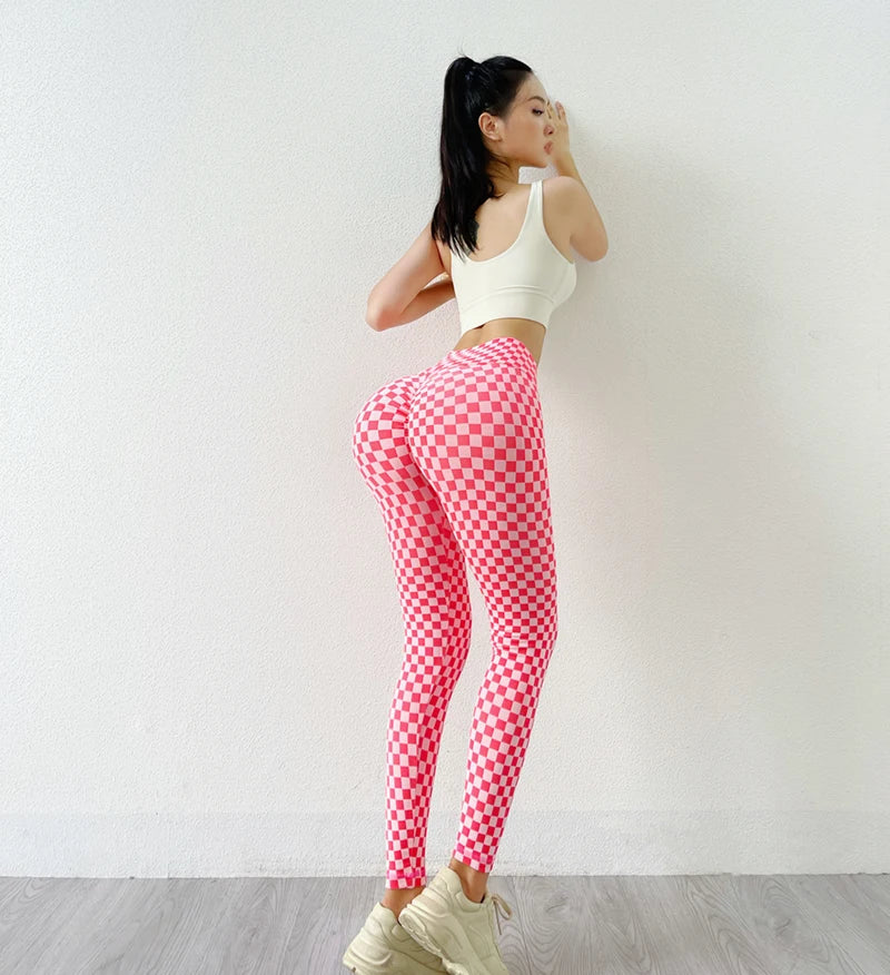 Women's Plaid Thick Leggings for Yoga and Fitness