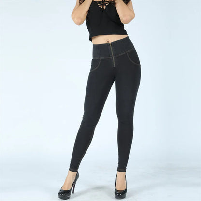 Shascullfites Jeans Super Skinny Slim Fit Jeans Black High Waisted for Tall Women damskie Compression