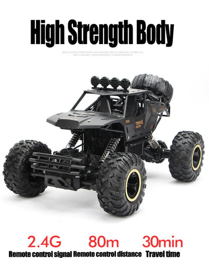 4WD RC Car with LED Lights – 2.4G Radio Remote Control Off-Road Buggy Trucks, Perfect for Boys' Toys and Kids' Gifts