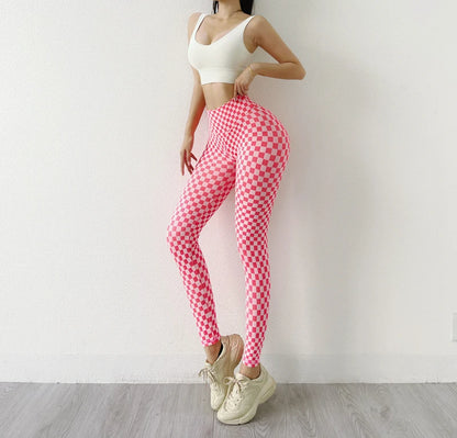 Women's Plaid Thick Leggings for Yoga and Fitness