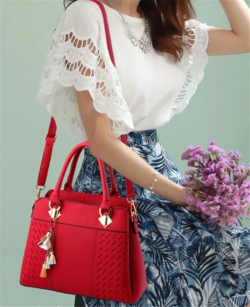 Gusure Luxury Handbag Women Crossbody Bag with tassel hanging Large Capacity Female Shoulder Bags Embroidery Tote Sac A Main