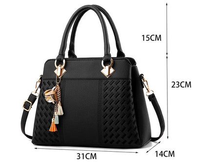 Gusure Luxury Handbag Women Crossbody Bag with tassel hanging Large Capacity Female Shoulder Bags Embroidery Tote Sac A Main