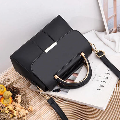 Simple Handbag: PU Leather, Small Handle, Designer Crossbody