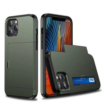 iK05 Case For iPhone: Luxury Drop Resistant Card Slot Wallet