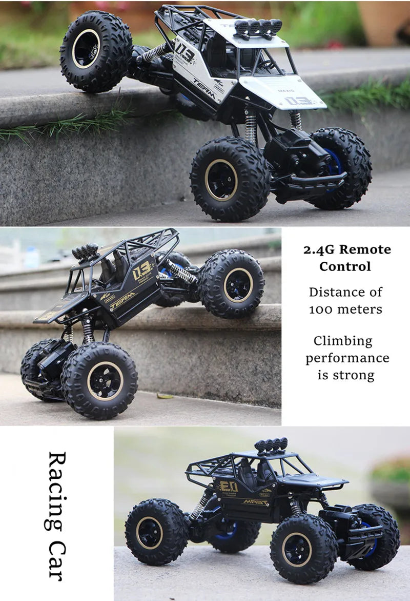 New 4WD RC Cars Off-Road Remote Control Buggy Truck Racing Drift with LED Lights RTR Vehicle for Children’s Toy Gifts