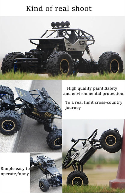 New 4WD RC Cars Off-Road Remote Control Buggy Truck Racing Drift with LED Lights RTR Vehicle for Children’s Toy Gifts