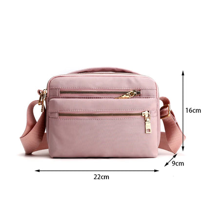 Women Waterproof Nylon Crossbody Shoulder Bags Casual Large Capacity Travel Clutch Bag Female Solid Color Multi-pocket Handbag