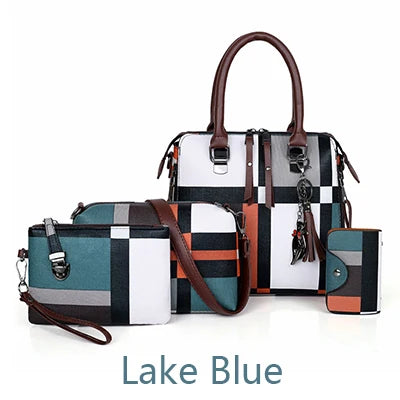 Luxury Handbags plaid Women Bags Designer New tassel Purses and Handbags Set 4 Pieces Bags Female Feminina travel tote