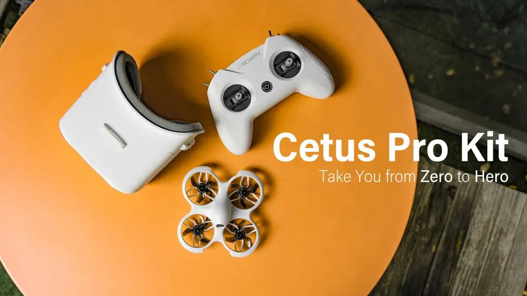 Cetus Pro FPV Kit - Indoor Racing Drone Toy with Frsky D8 Lite Radio 2 SE Transmitter, 5.8G 14DBI VR02 Goggles, and VTX (BNF/RTF Options)