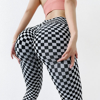 Women's Plaid Thick Leggings for Yoga and Fitness