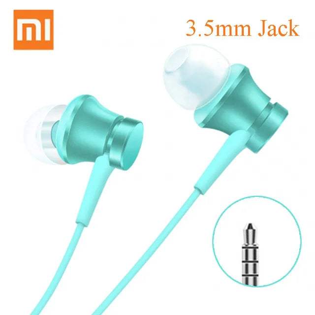 Original Xiaomi headset Mi Piston 3 In-Ear Fresh 3,5 mm Wire Control hörlurar Musik Stereo Mic för Huawei Xiaomi Smartphone