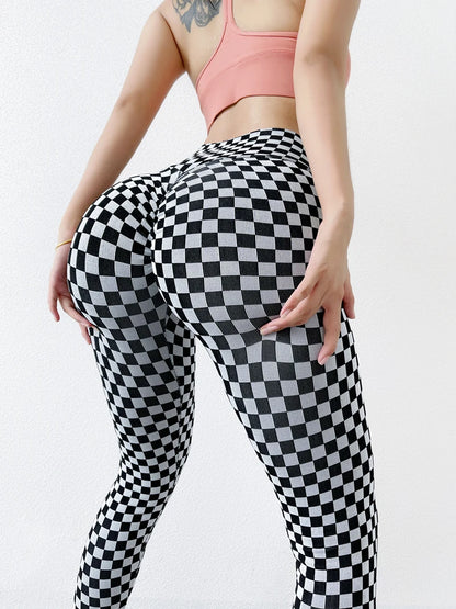 Women's Plaid Thick Leggings for Yoga and Fitness