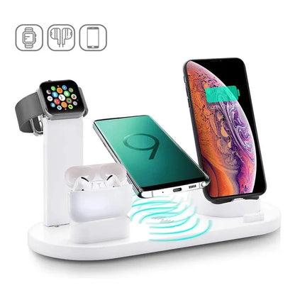 7 In 1 Wireless Charger Stand Pad For iPhone 15 14 13 12 11 X Apple Watch Airpods Desk Phone Chargers Fast Charging Dock Station