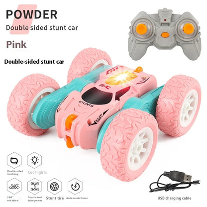 RC Car – 2.4G High-Speed Mini Double-Sided Stunt Car, 360-Degree Rotating with Lights, Remote Control Toy for Children