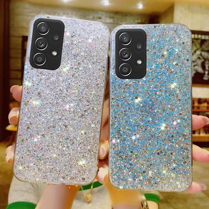 Shiny Glitter Silicone Soft Back Case For Samsung Galaxy