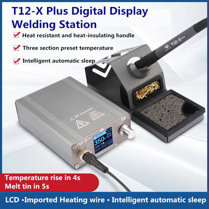 OSS T12-X PLUS Soldering Station Electronic Soldering Iron With T12 Tips For PCB Repair Mobile Phone Board Welding Repair Tools