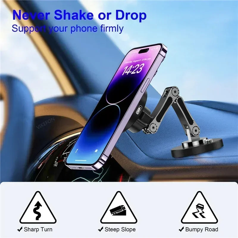 Magnetic Car Wireless Charger Stand Magnet Car Mount Fast Charging Station Phone Holder Bracket For Macsfae iPhone 15 14 13 12