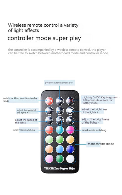 TEUCER ARGB-kontroller 1 till 10 4-stifts PWM kylfläktnav Sata-driven magnetsugnav Adresserbar RGB-delare för PC-fodral