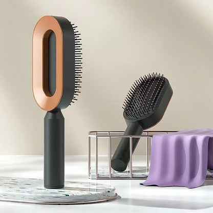 Self-Cleaning Hairbrush for Women – One-Key Cleaning, Hair Loss Airbag Scalp Massage Comb, Anti-Static Hairbrush.