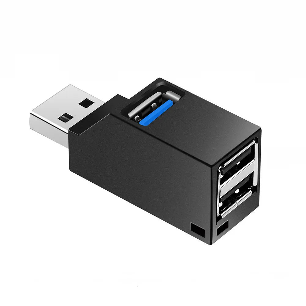 USB 3.0 HUB Adapter Extender Mini Splitter Box 1 till 3 portar Höghastighets USB 2.0 För PC Laptop U Diskkortläsare