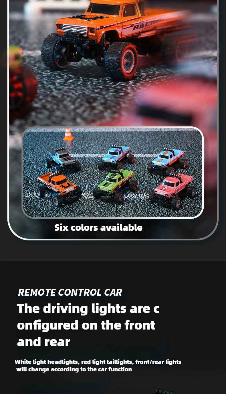 RC Cars 1:64 Metal Mini Drift Rc Bil Fjärrkontroll Bil Höghastighets terrängklättring Racingbilar Barnleksaker för barn Anpassade