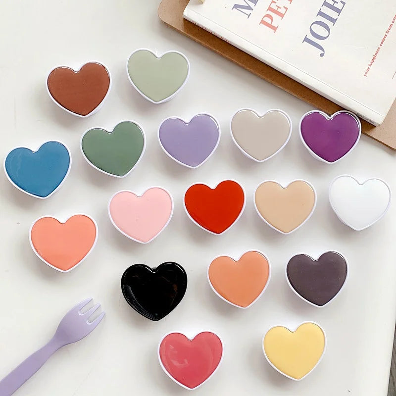 Cute Heart Sockets Grip Stand Universal Phone Holder Finger Ring Holder Griptok Stand Back Cover Clip Sticker Phone Accessories