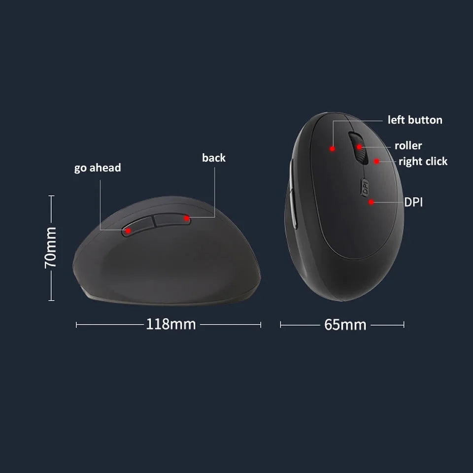 Rxi 2.4G Wireless Vertical Mouse Ergonomic USB Mouse 1600DPI Office Mice Pink 6D Mini Silent Gamer Mause for Computer Laptop PC