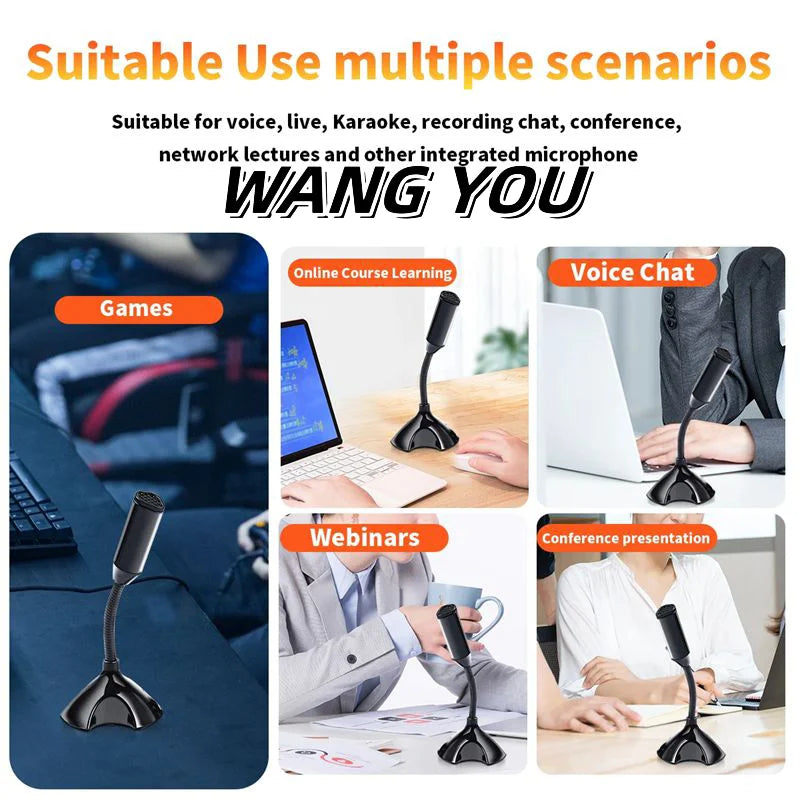 USB Microphone For Laptop And Computers Adjustable Studio Singing Gaming Streaming Mikrofon Stand Mic With Holder Desktop