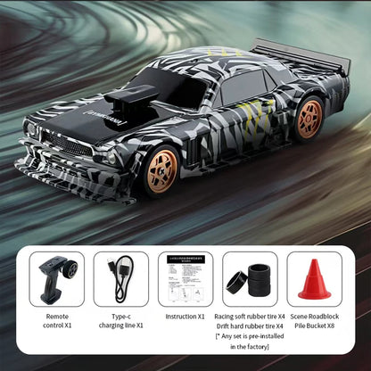 2.4G Höghastighets Drift Rc Bil 1/43 4WD Fjärrkontroll Bil Fyrhjulsdrift Radiostyrd Mini GTR Racing Modell Pojke Leksak Present