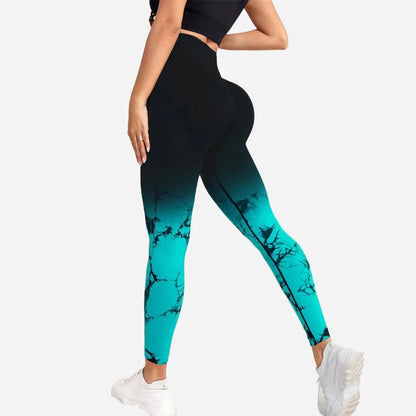 Sömlösa leggings med hög midja gradient för kvinnor med sömlös rumpa