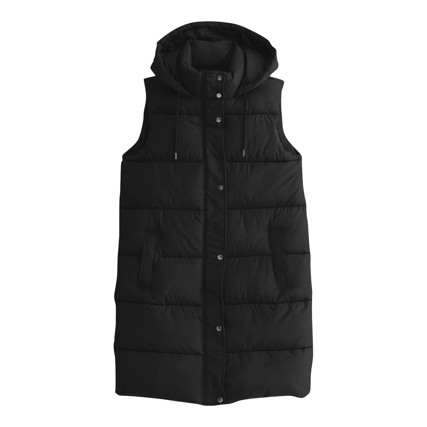 Sleeveless Mid-Length Cotton Vest Elegant and Warm