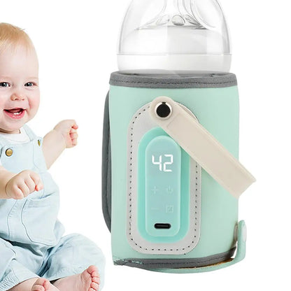 Breastmilk Bottle Warmer – Portable USB Nursing Bottle Heat Keeper with Insulation Cover