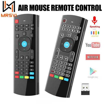 2,4 GHz trådlös MX3 Air Mouse Mini Tangentbord Röst Bakgrundsbelyst Fjärrkontroll IR Learning Fjärrkontroll för PC Android TV Box