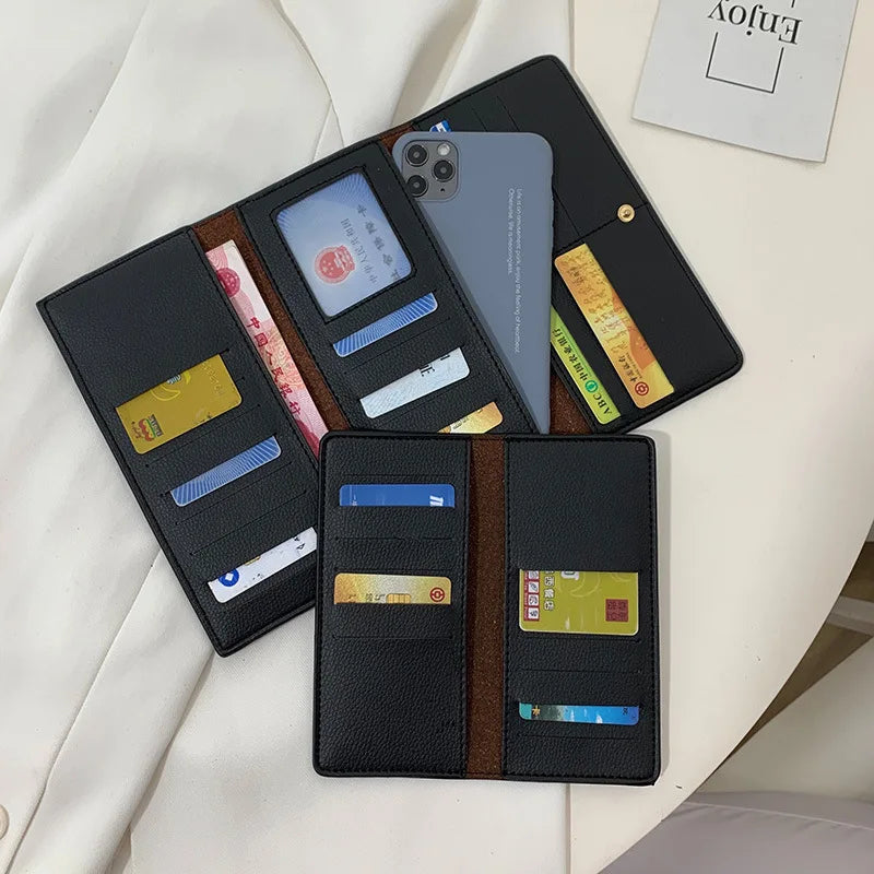 High-quality Fashion Cloth Short Wallet – Female Long Folding Wallet for Multi-cards and Change, Trendy Design.