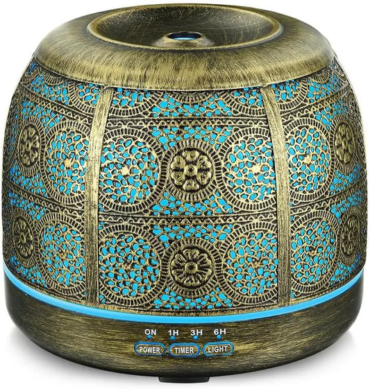 500ml Essential Oil Diffuser – Ultrasonic Aromatherapy Diffuser for Large Rooms, Metal Design for Home & Office