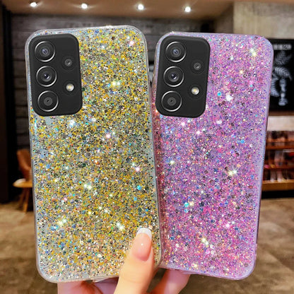 Shiny Glitter Silicone Soft Back Case For Samsung Galaxy