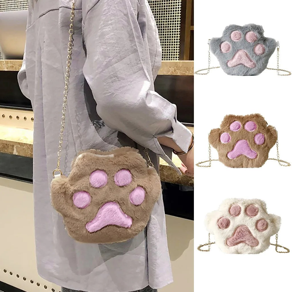 Women's Cartoon Plush Cute Cat Shoulder Messenger Bag – Student Phone Bags, Mochilas Para Mujer, Mochilas Femeninas, Mochila Y2K.