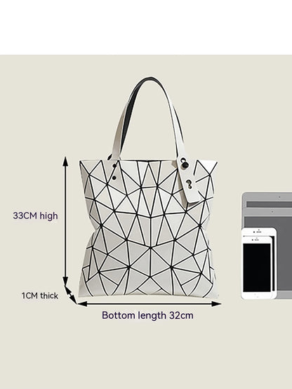 Lightweight Fashion Geometric Rhombus Bag Women's Shoulder Handbag Commuter Tote Bag Shopping Bag