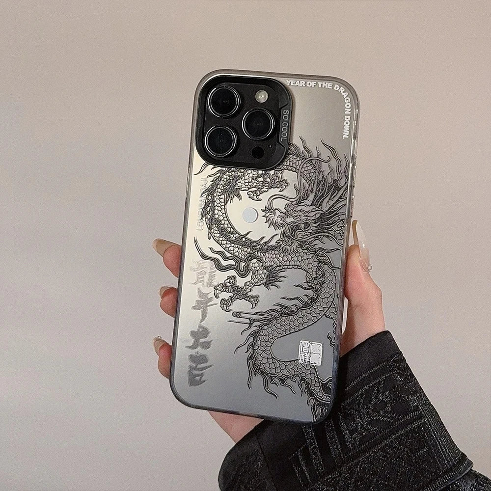 Luxury Dragon Totem Armour Case For iPhone: Anti-drop, Lens Protect, Plating Cover